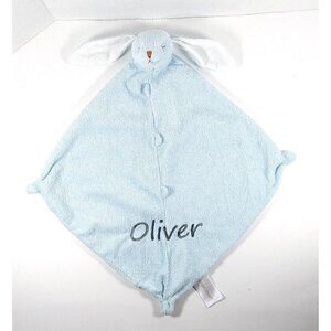 ANGEL DEAR Blue Bunny Rabbit Baby Plush  Security Blanket / Lovey Oliver